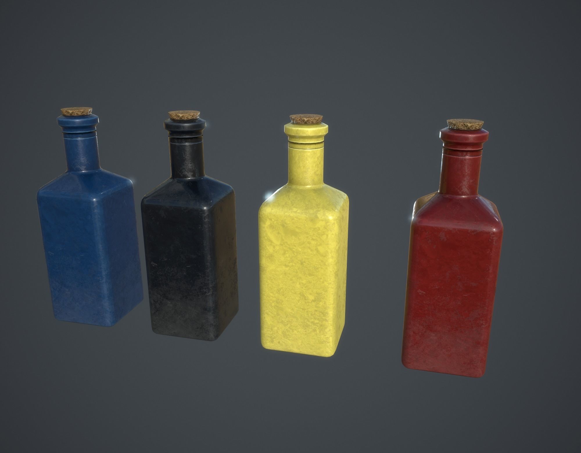 Small Potion Bottle Low-poly 3D model_2