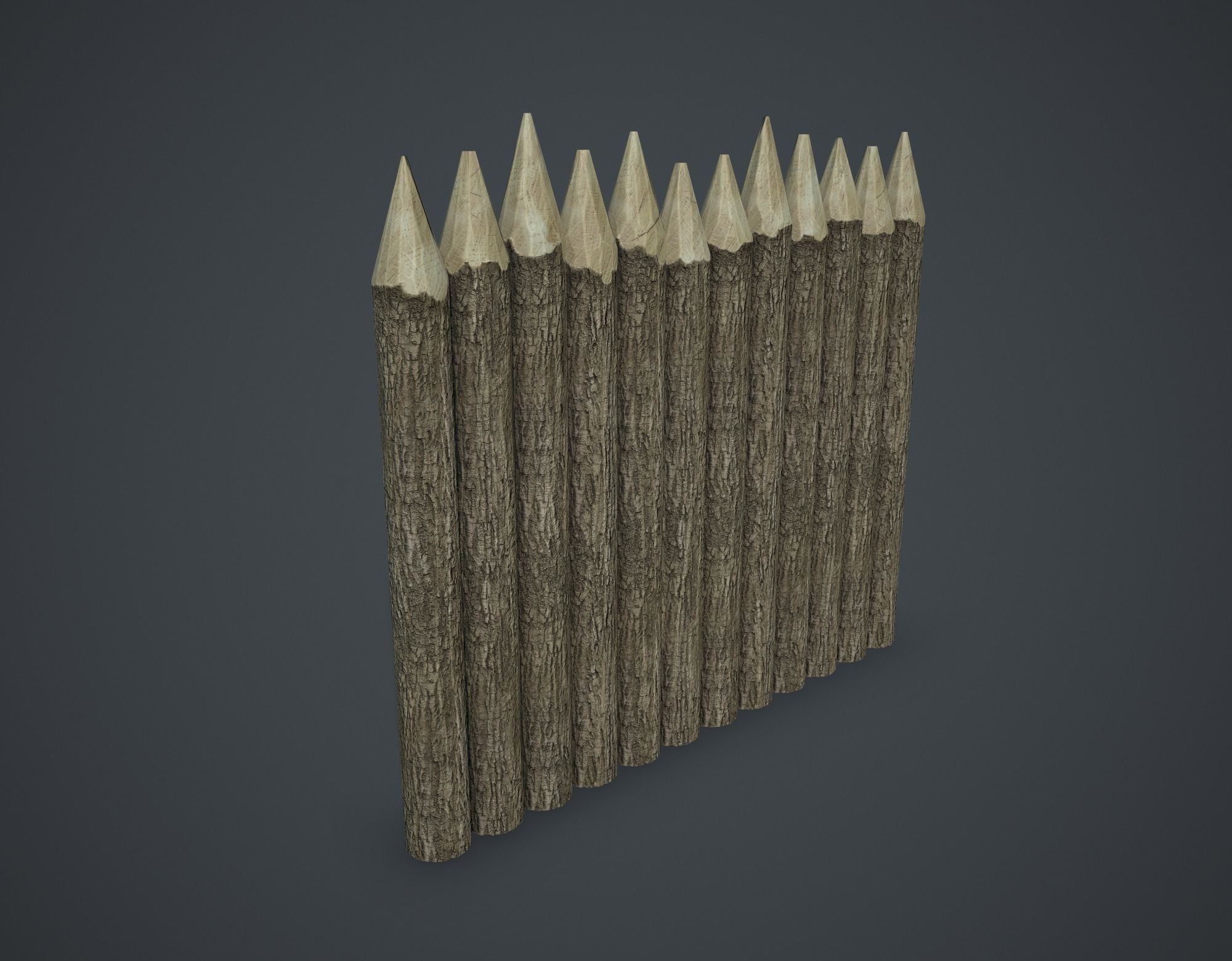 Stockade Low-poly 3D model_1