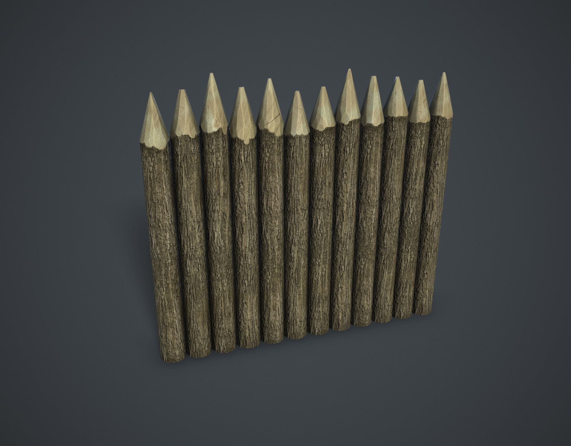 Stockade Low-poly 3D model_8