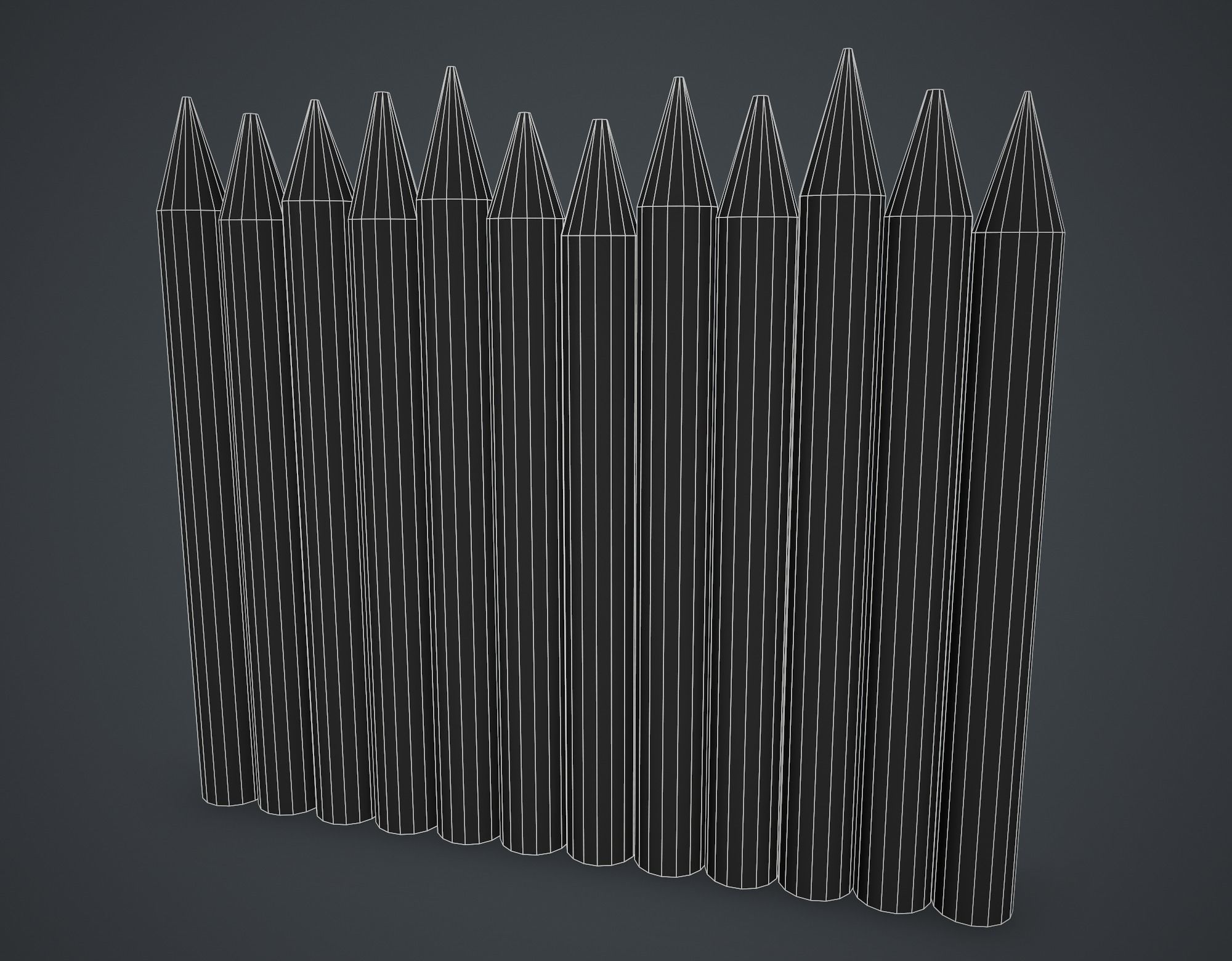 Stockade Low-poly 3D model_4