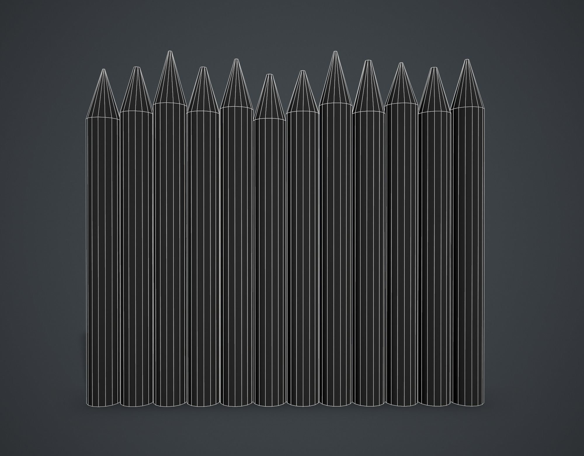 Stockade Low-poly 3D model_5