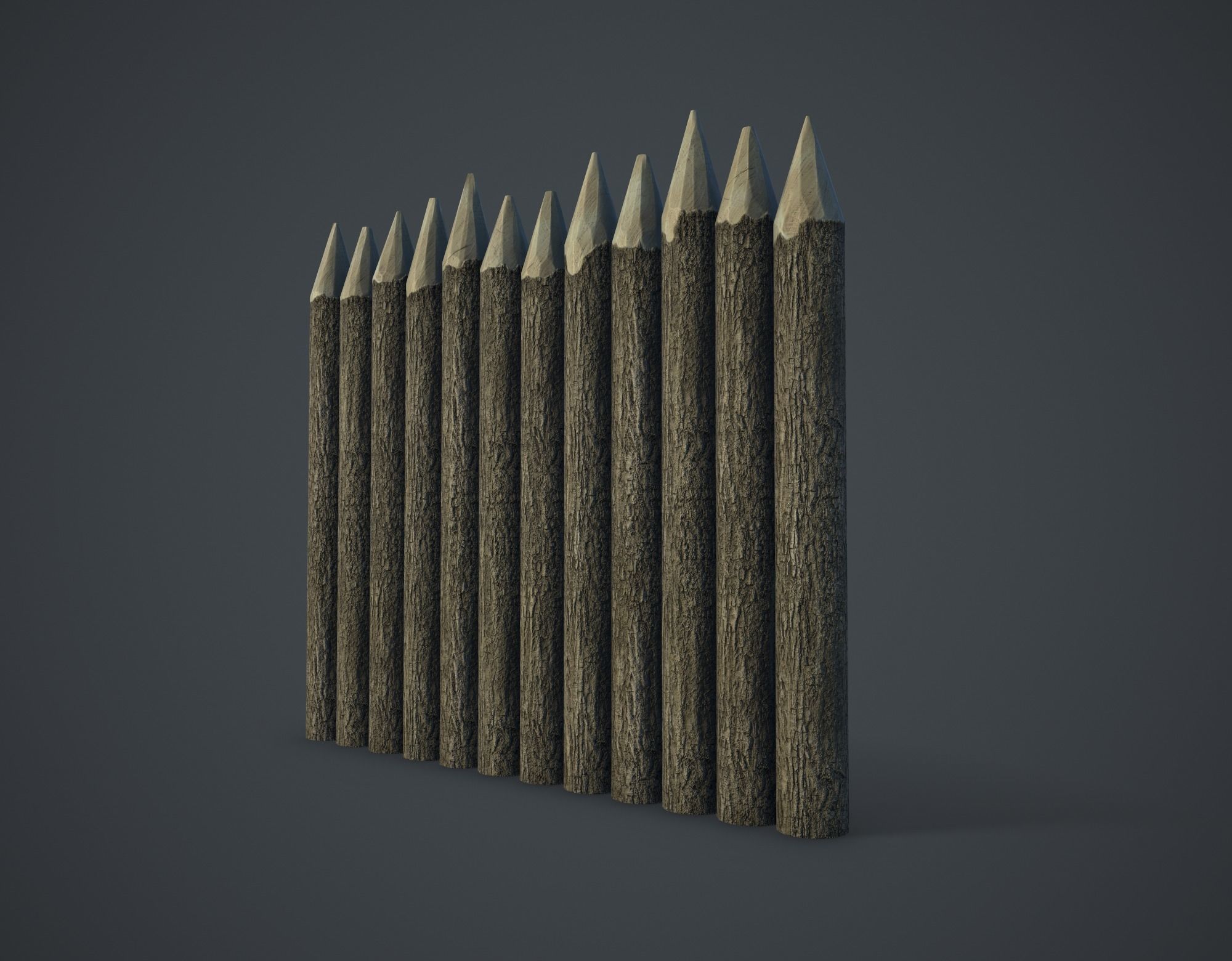 Stockade Low-poly 3D model_9