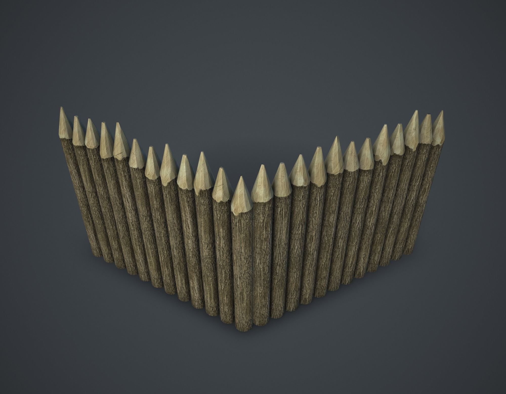 Stockade Low-poly 3D model_6
