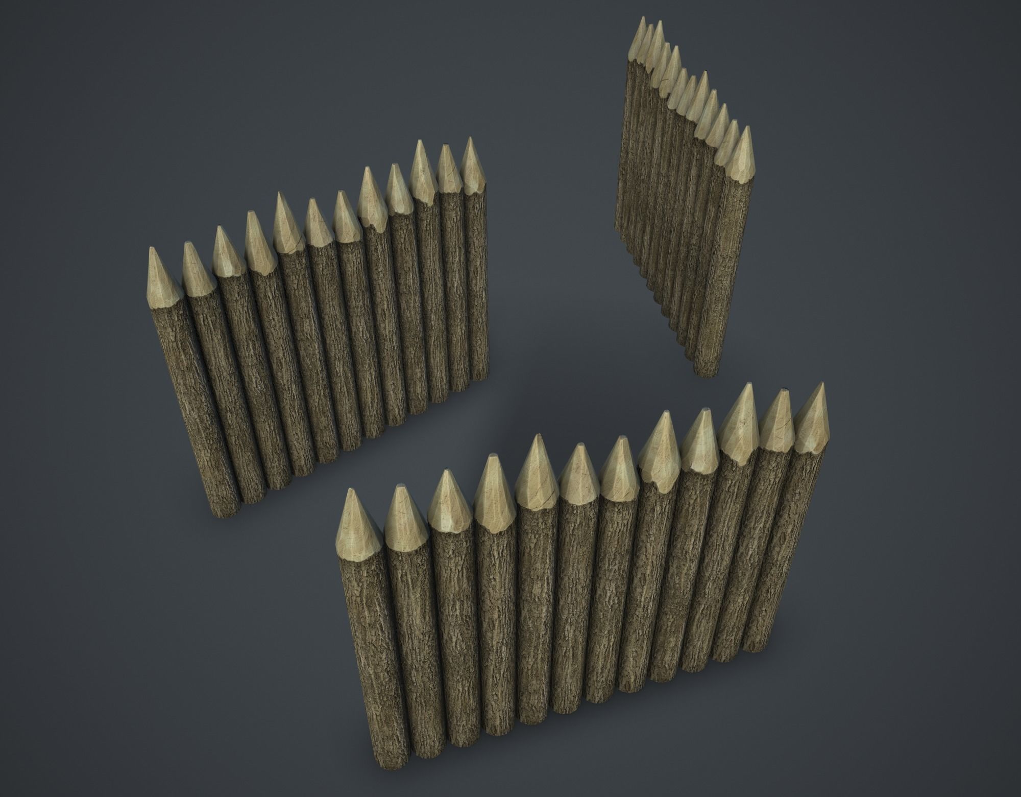 Stockade Low-poly 3D model_7