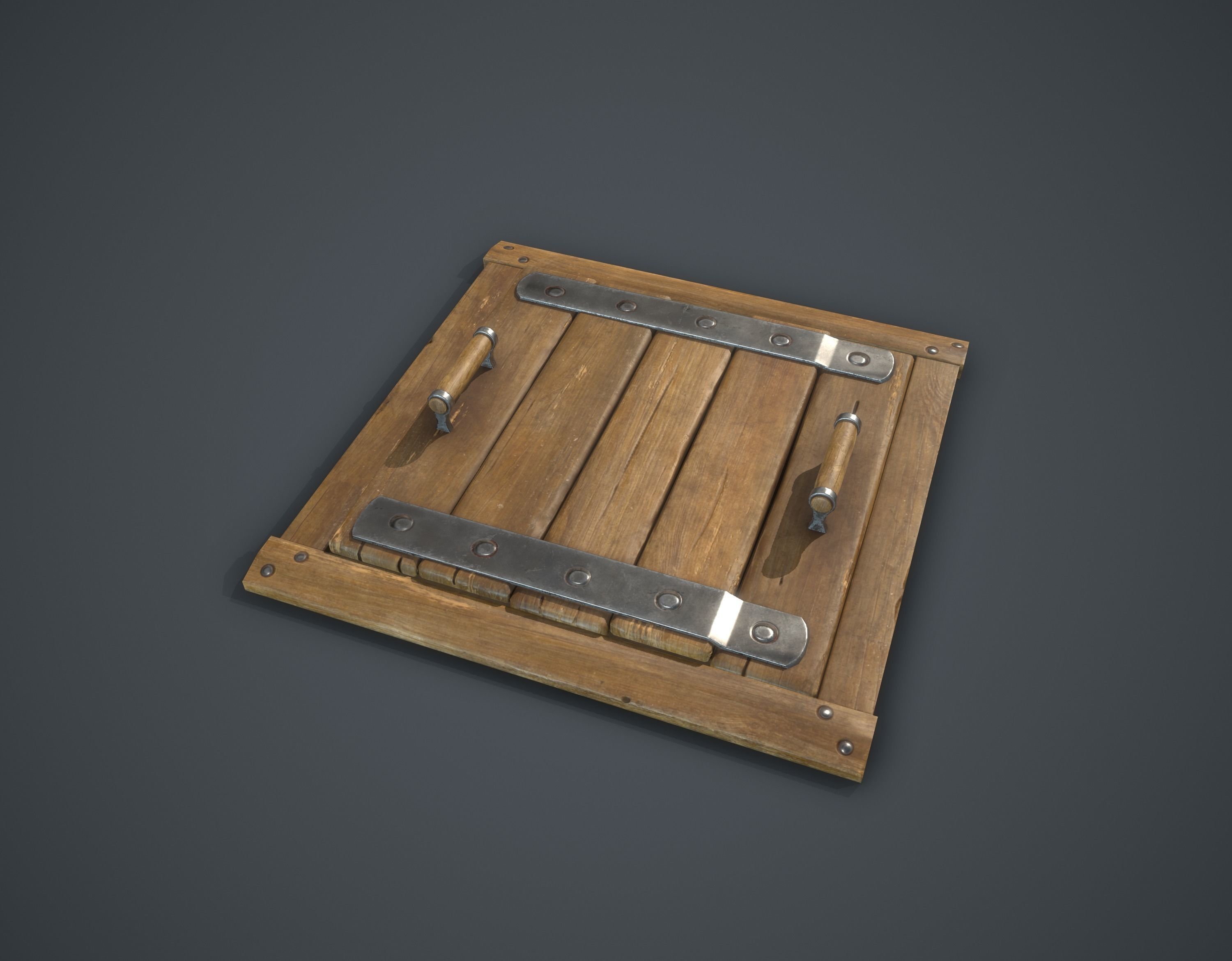 Trapdoor Low-poly 3D model_3