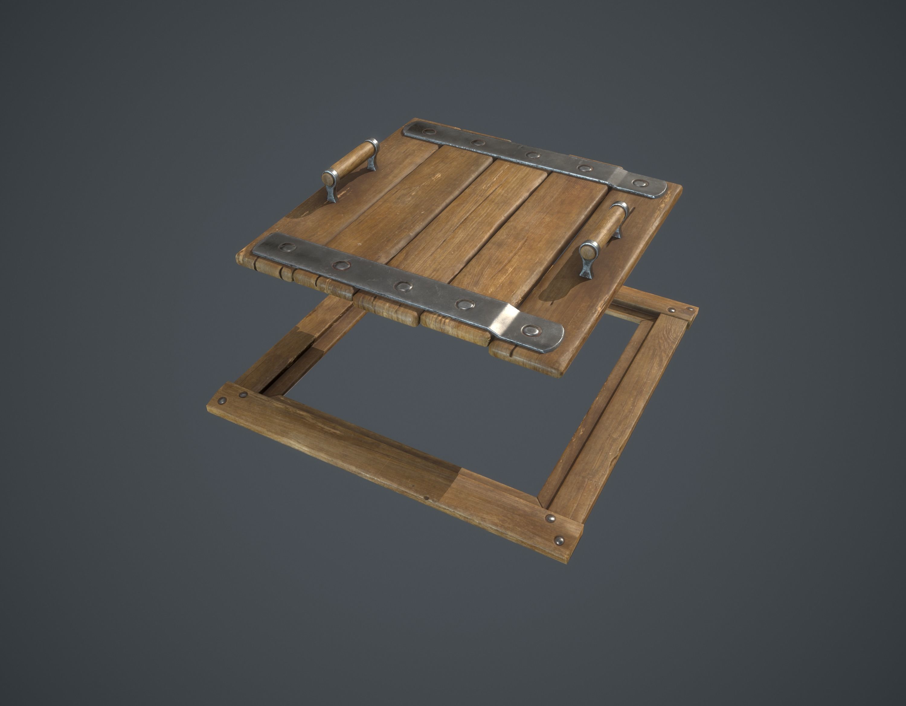 Trapdoor Low-poly 3D model_4