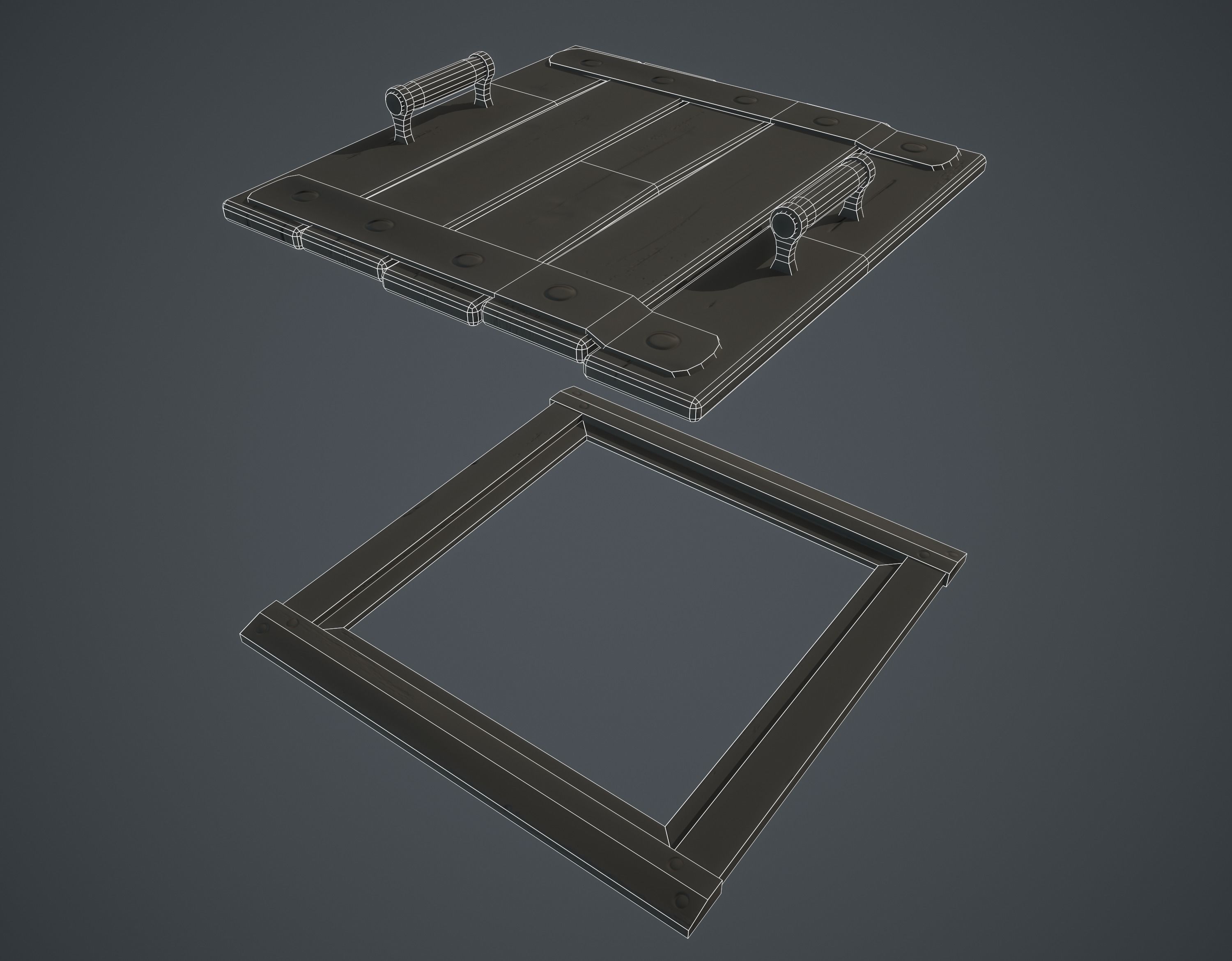Trapdoor Low-poly 3D model_8