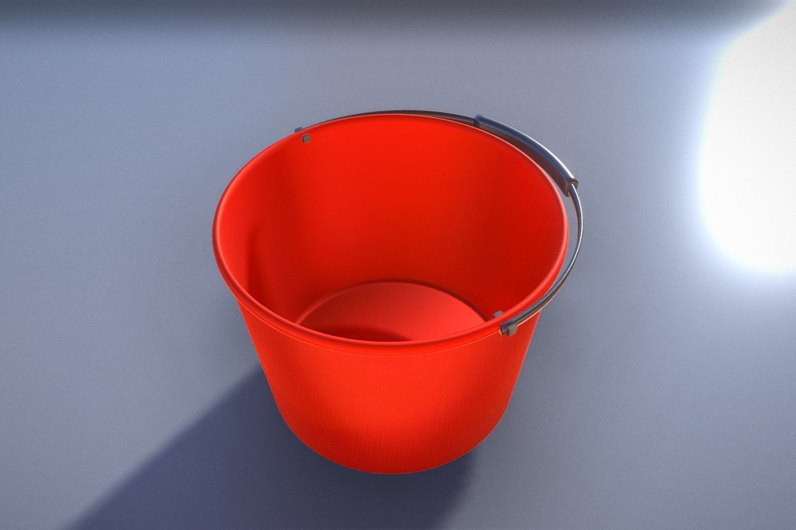 Red Bucket and  Watering Can Low-poly 3D model_10