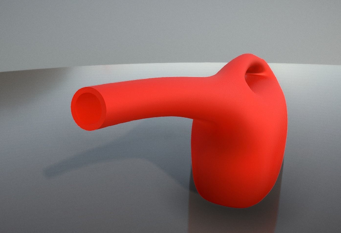 Red Bucket and  Watering Can Low-poly 3D model_16