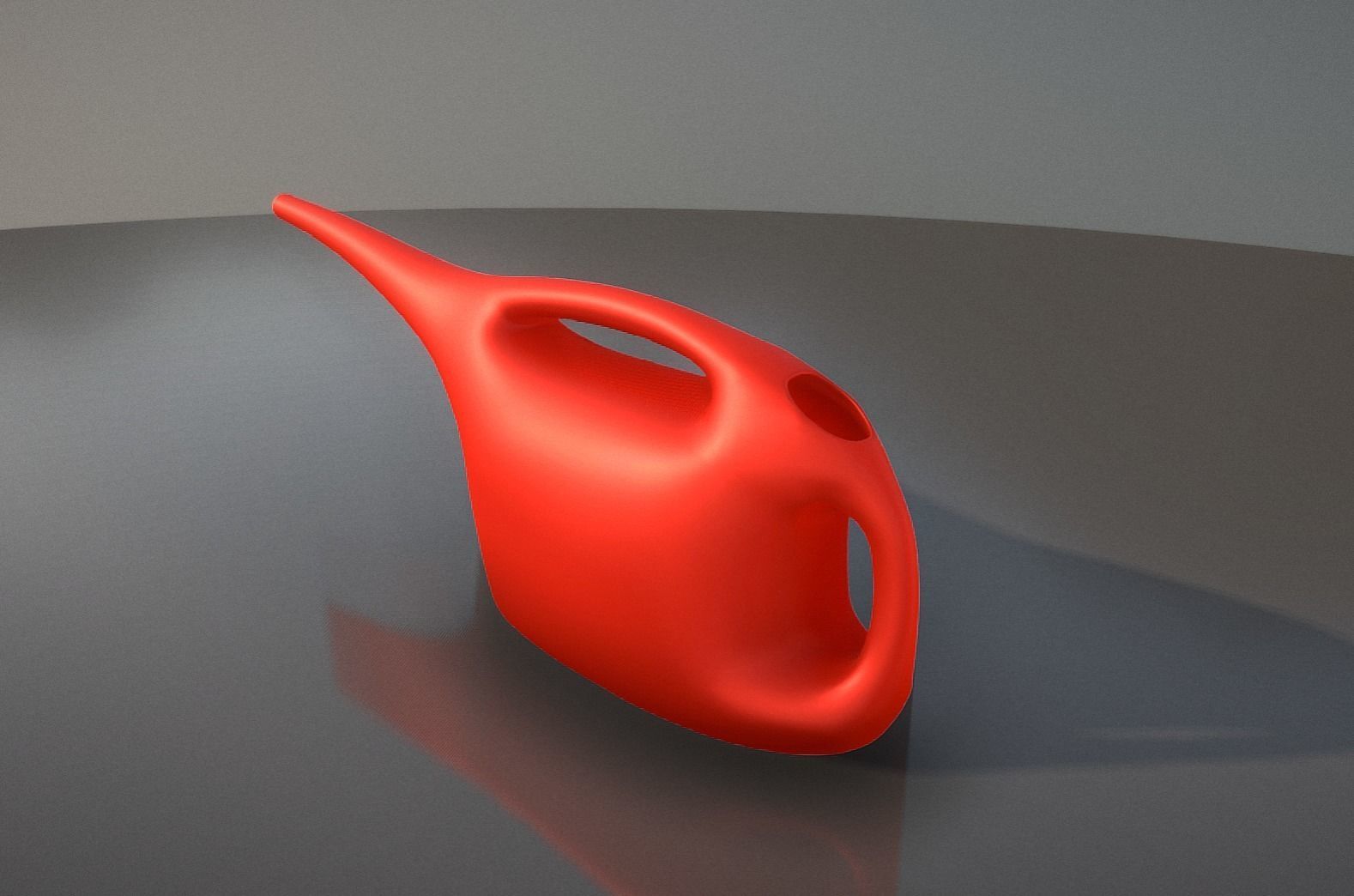 Red Bucket and  Watering Can Low-poly 3D model_15