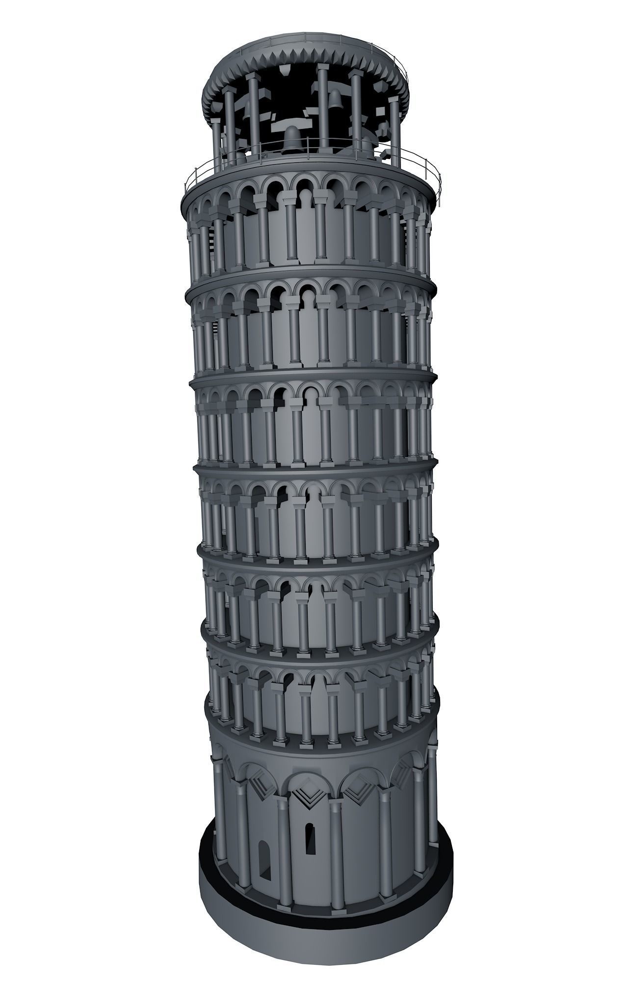 Leaning Tower in Pisa 3D model_3