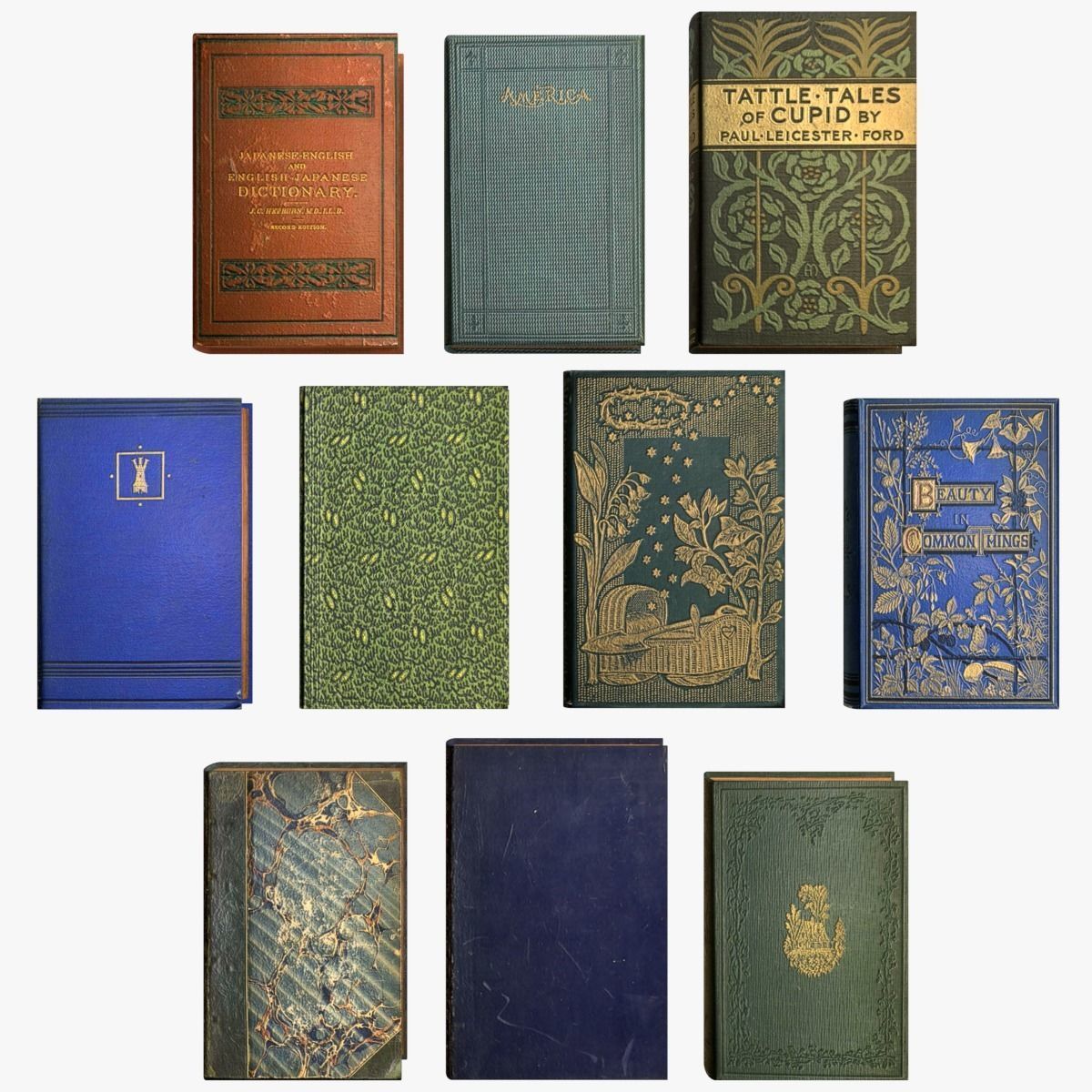 Old Books Collection 4 --- 130 books Low-poly 3D model_19