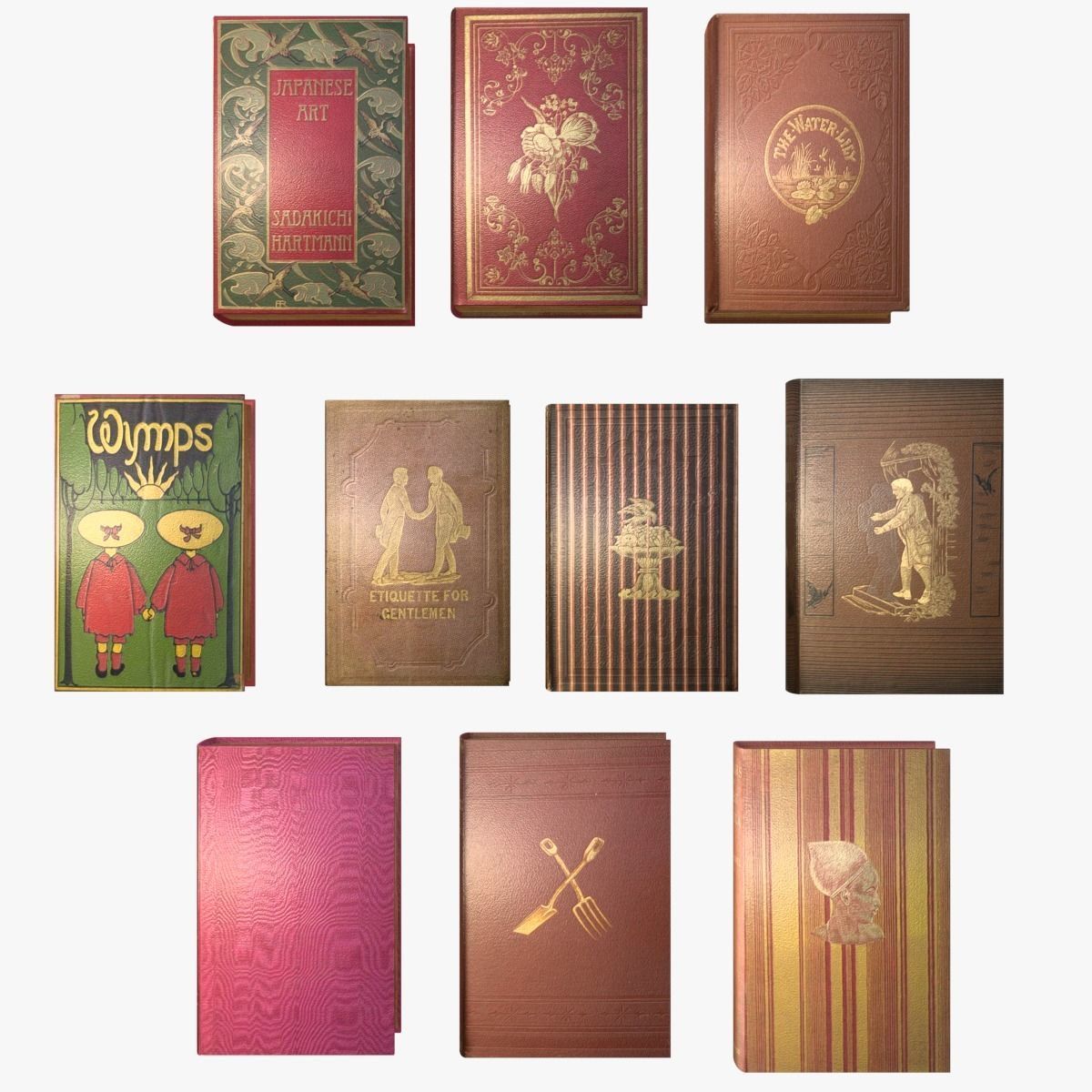 Old Books Collection 4 --- 130 books Low-poly 3D model_46