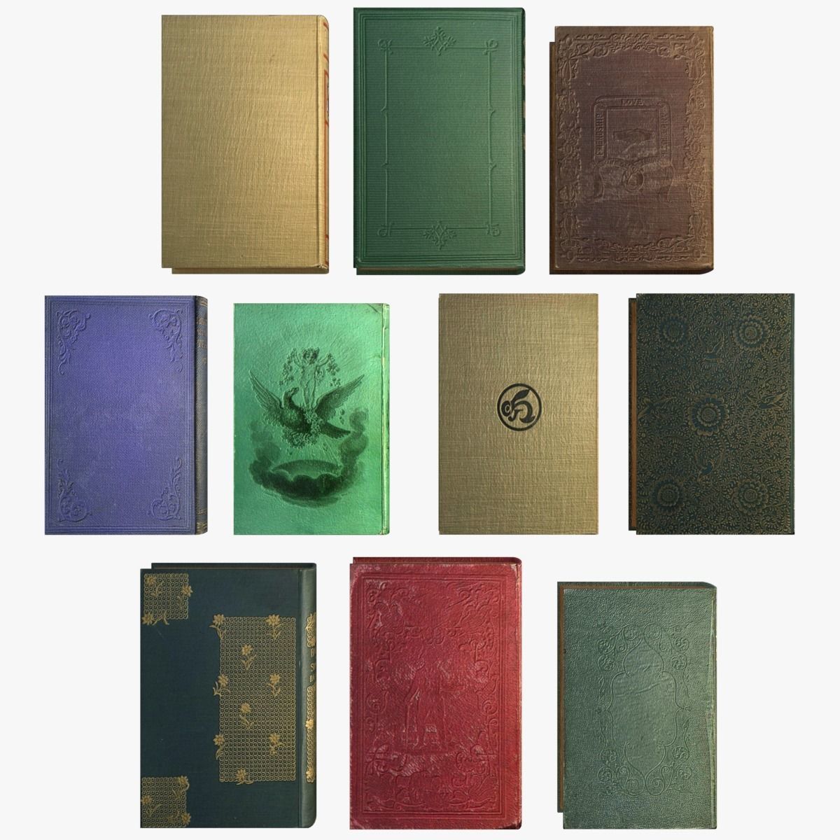 Old Books Collection 4 --- 130 books Low-poly 3D model_31