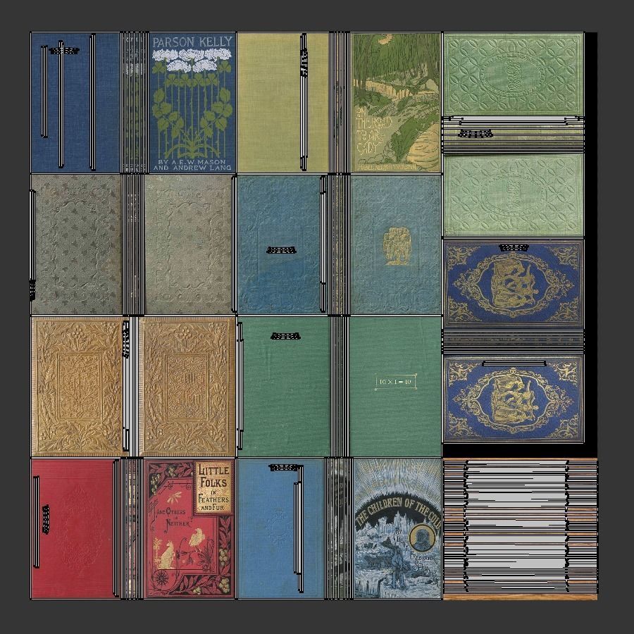 Old Books Collection 4 --- 130 books Low-poly 3D model_16