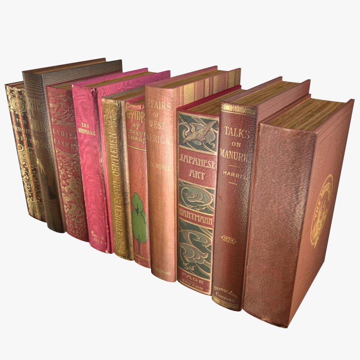 Old Books Collection 4 --- 130 books Low-poly 3D model_45