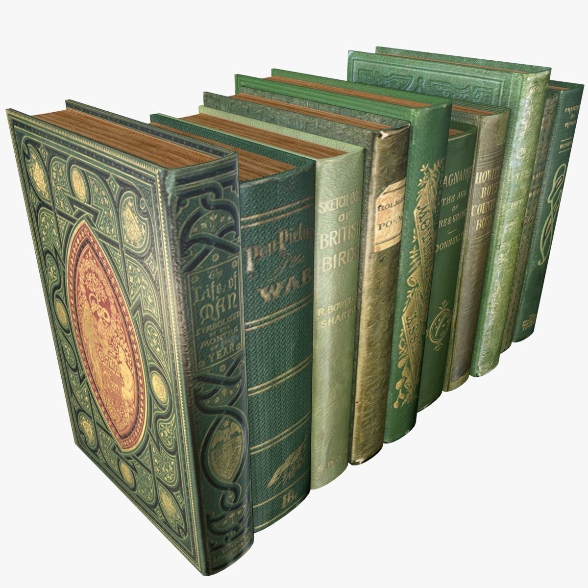 Old Books Collection 4 --- 130 books Low-poly 3D model_48