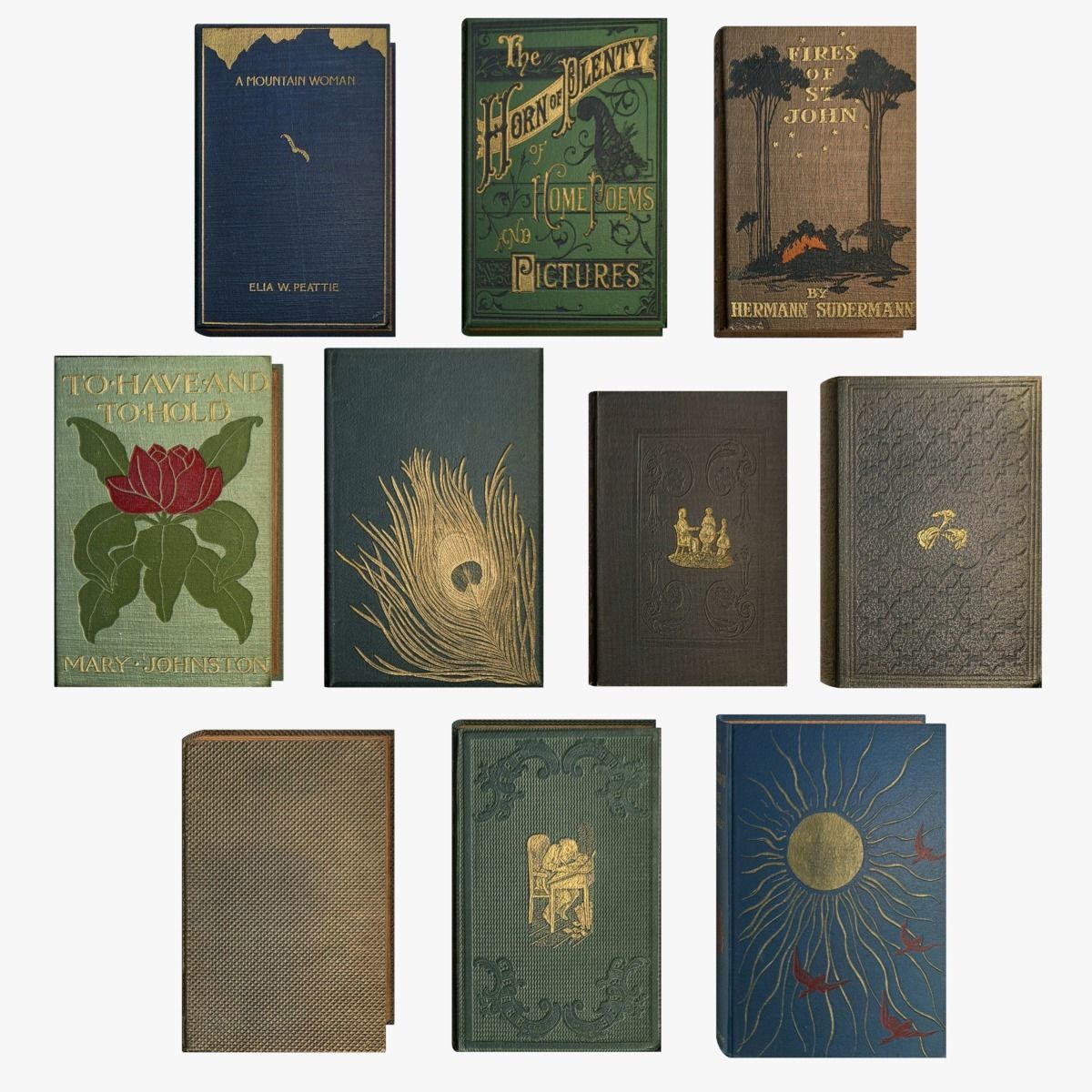 Old Books Collection 4 --- 130 books Low-poly 3D model_40