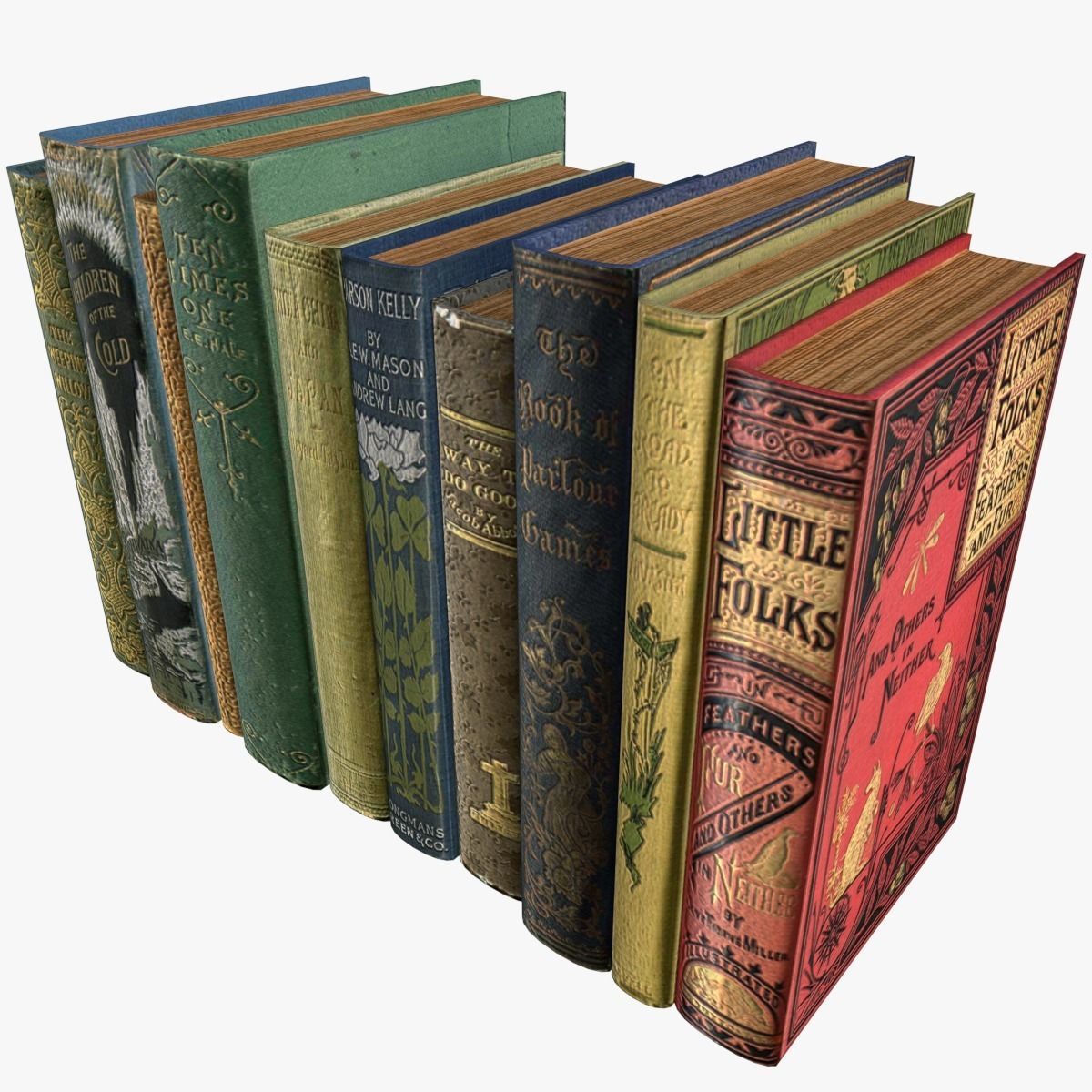 Old Books Collection 4 --- 130 books Low-poly 3D model_5