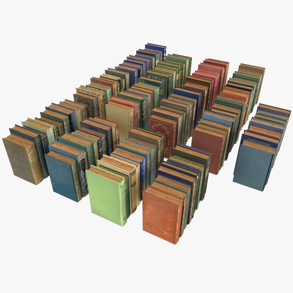 Old Books Collection 4 --- 130 books Low-poly 3D model_2