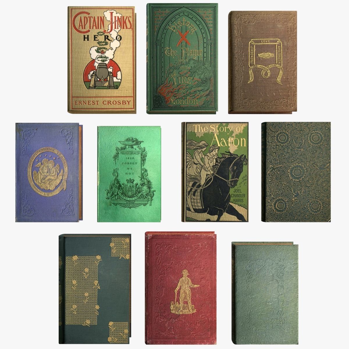 Old Books Collection 4 --- 130 books Low-poly 3D model_32