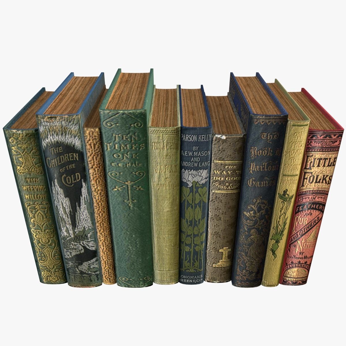 Old Books Collection 4 --- 130 books Low-poly 3D model_7