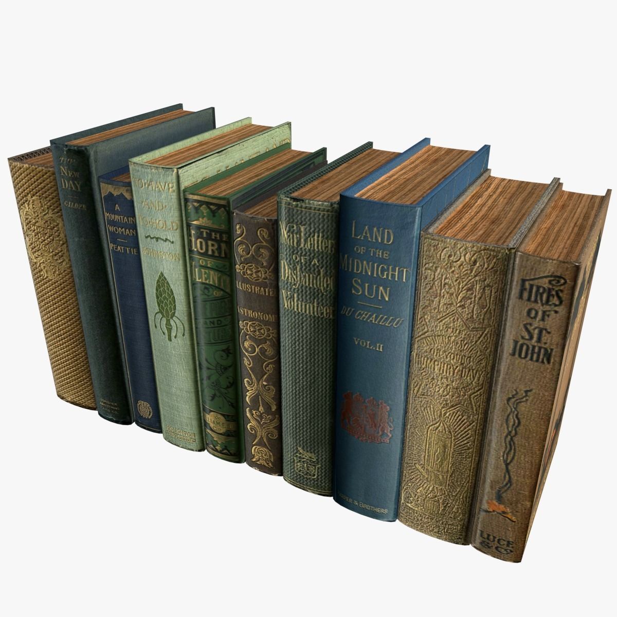 Old Books Collection 4 --- 130 books Low-poly 3D model_39