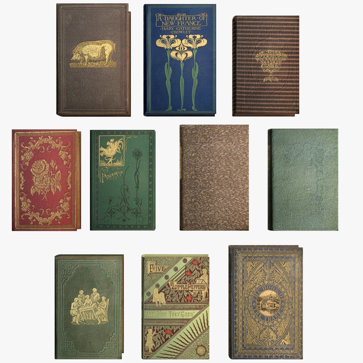 Old Books Collection 4 --- 130 books Low-poly 3D model_28