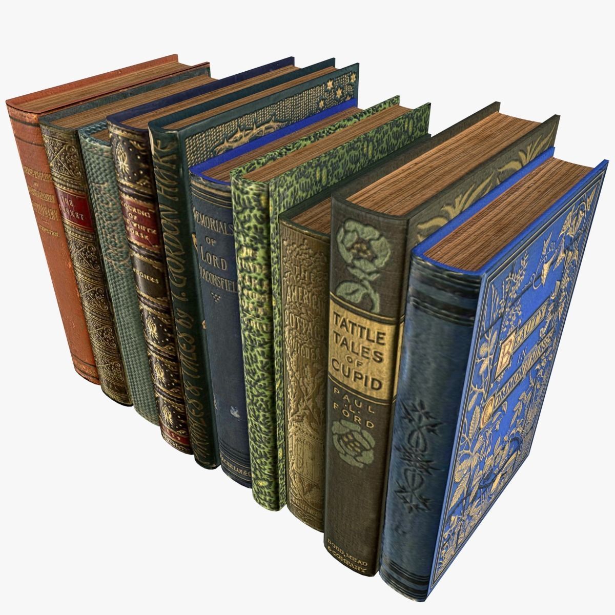Old Books Collection 4 --- 130 books Low-poly 3D model_18