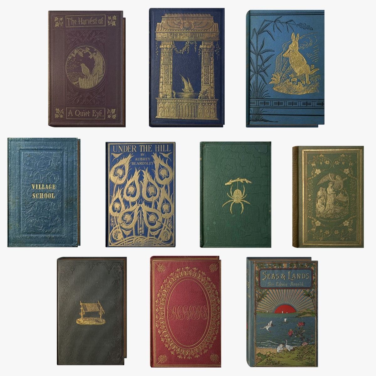 Old Books Collection 4 --- 130 books Low-poly 3D model_34