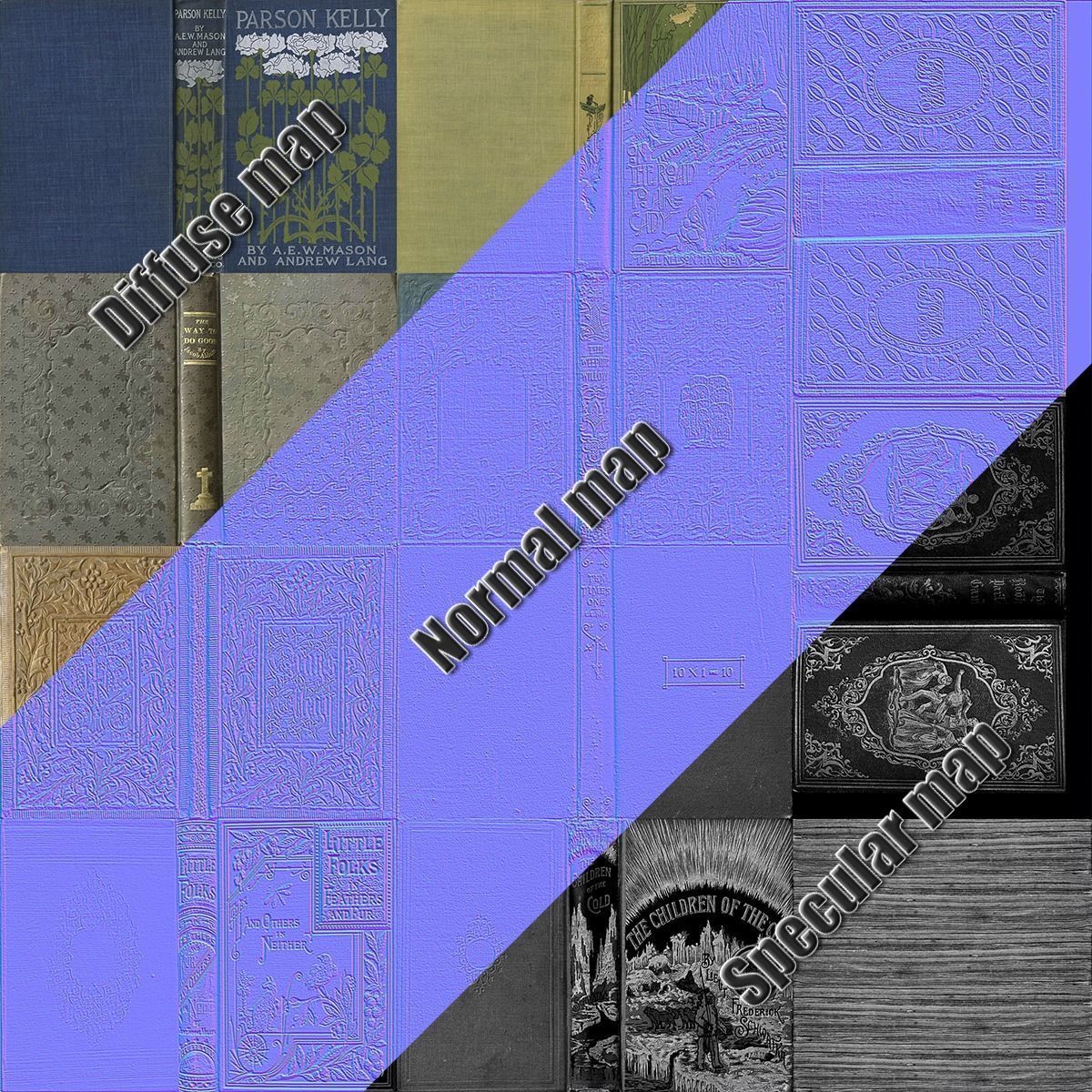 Old Books Collection 4 --- 130 books Low-poly 3D model_15