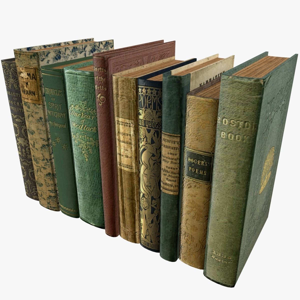 Old Books Collection 4 --- 130 books Low-poly 3D model_36