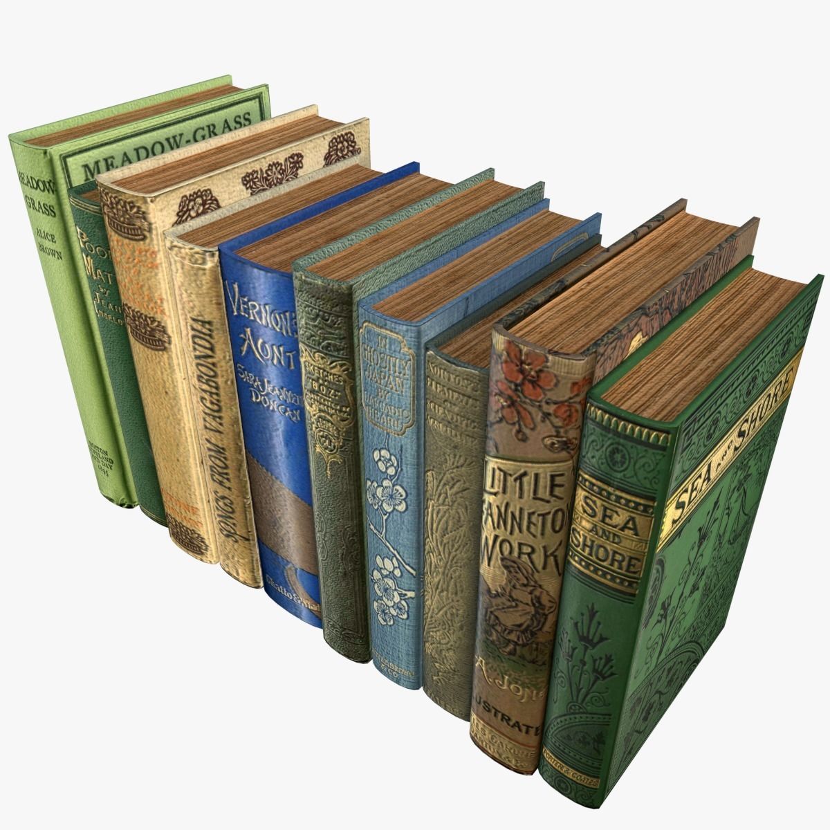 Old Books Collection 4 --- 130 books Low-poly 3D model_21