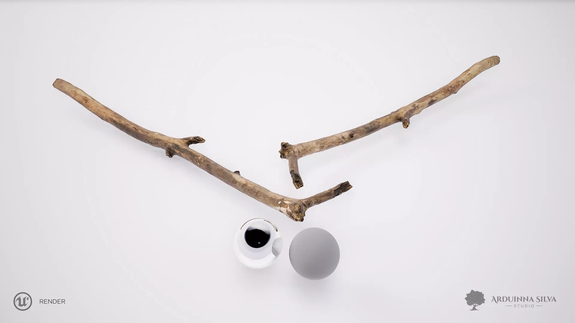 Wood stick 001 - Photogrammetry Low-poly 3D model_0