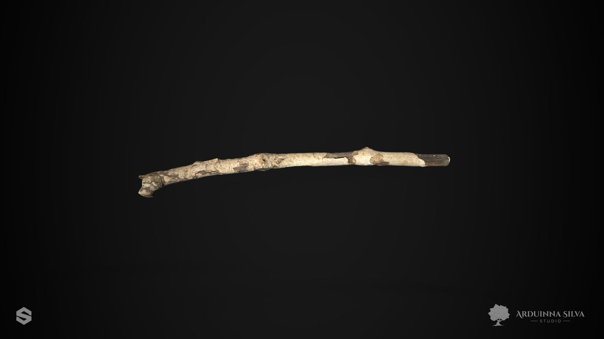 Wood stick 002 - Photogrammetry Low-poly 3D model_4