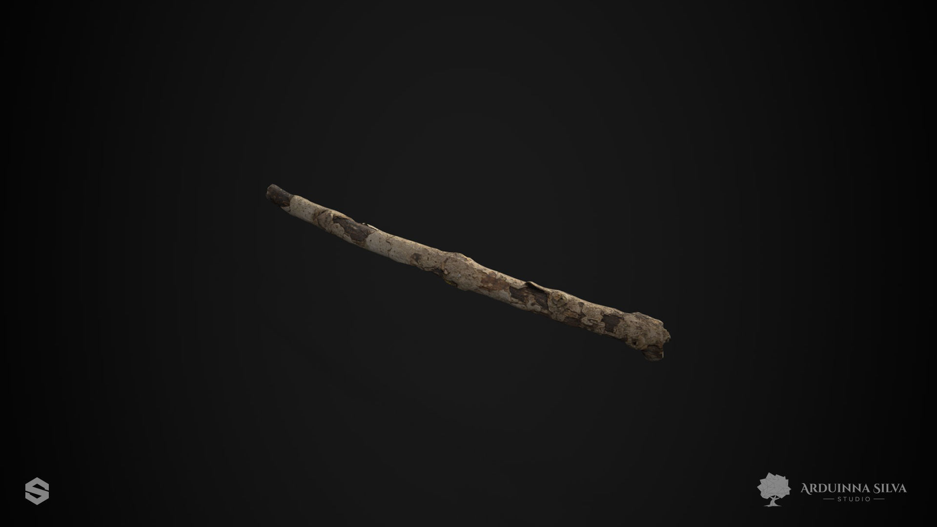Wood stick 002 - Photogrammetry Low-poly 3D model_6