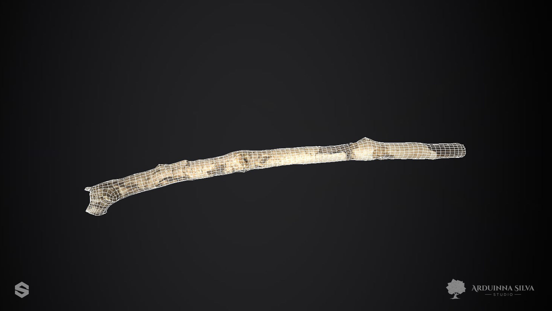 Wood stick 002 - Photogrammetry Low-poly 3D model_5