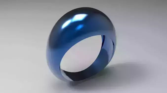 Blue Anodized Aluminum Ring Free 3D print model