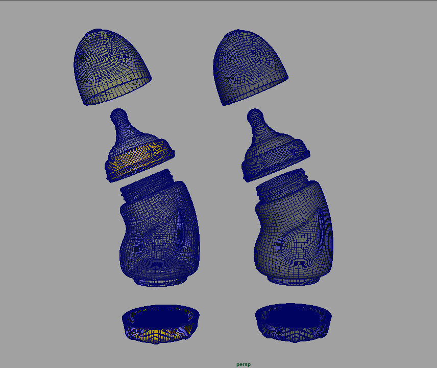 Baby Bottle Low-poly 3D model_2
