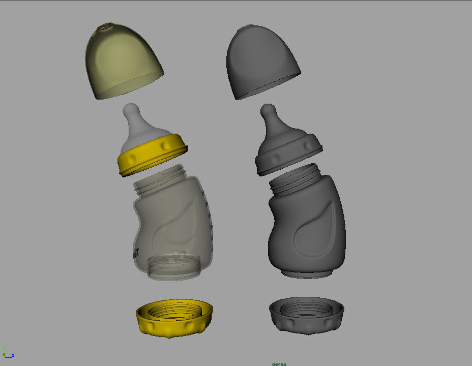 Baby Bottle Low-poly 3D model_1
