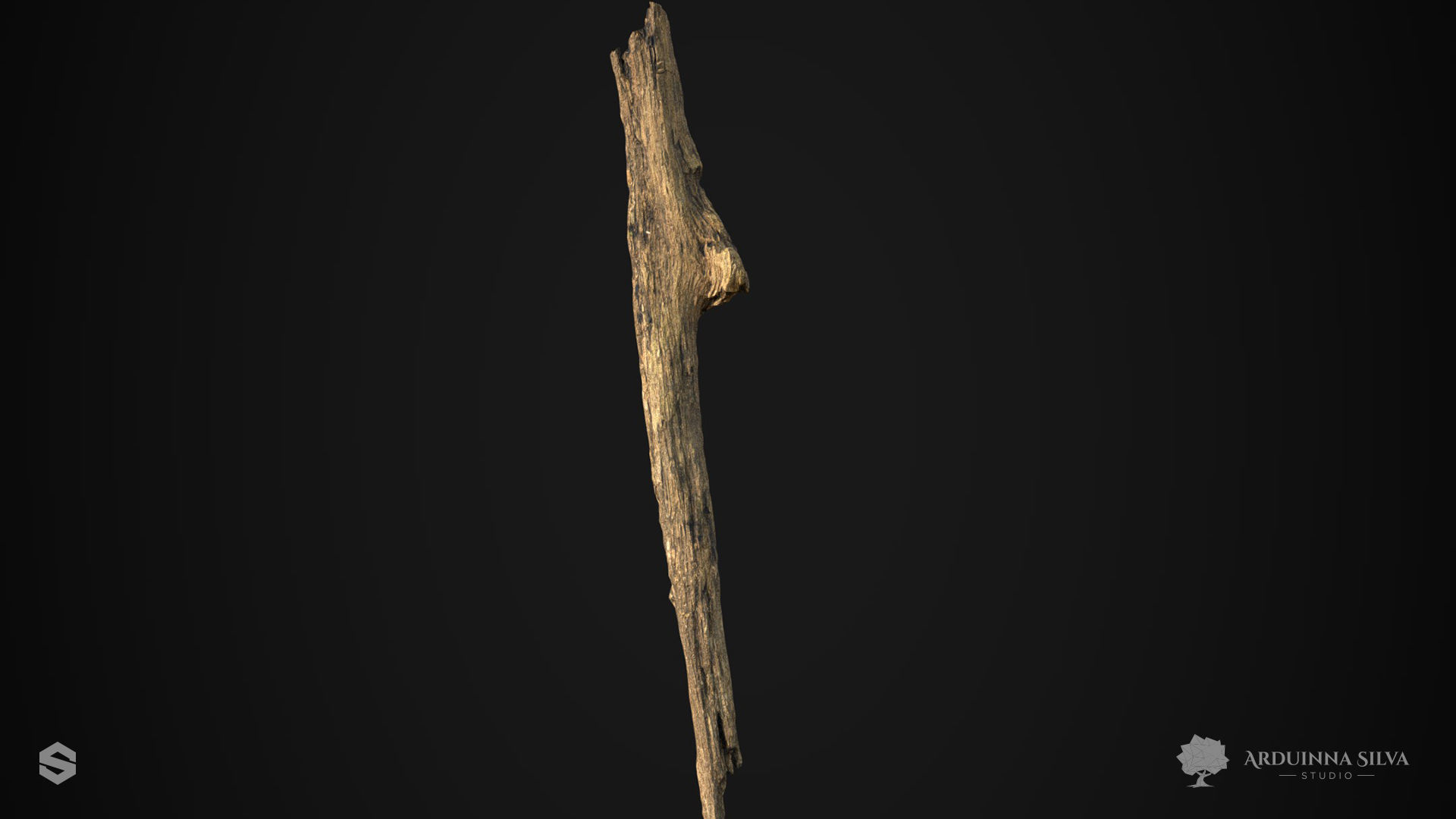 Wood stick 003 - Photogrammetry Low-poly 3D model_3