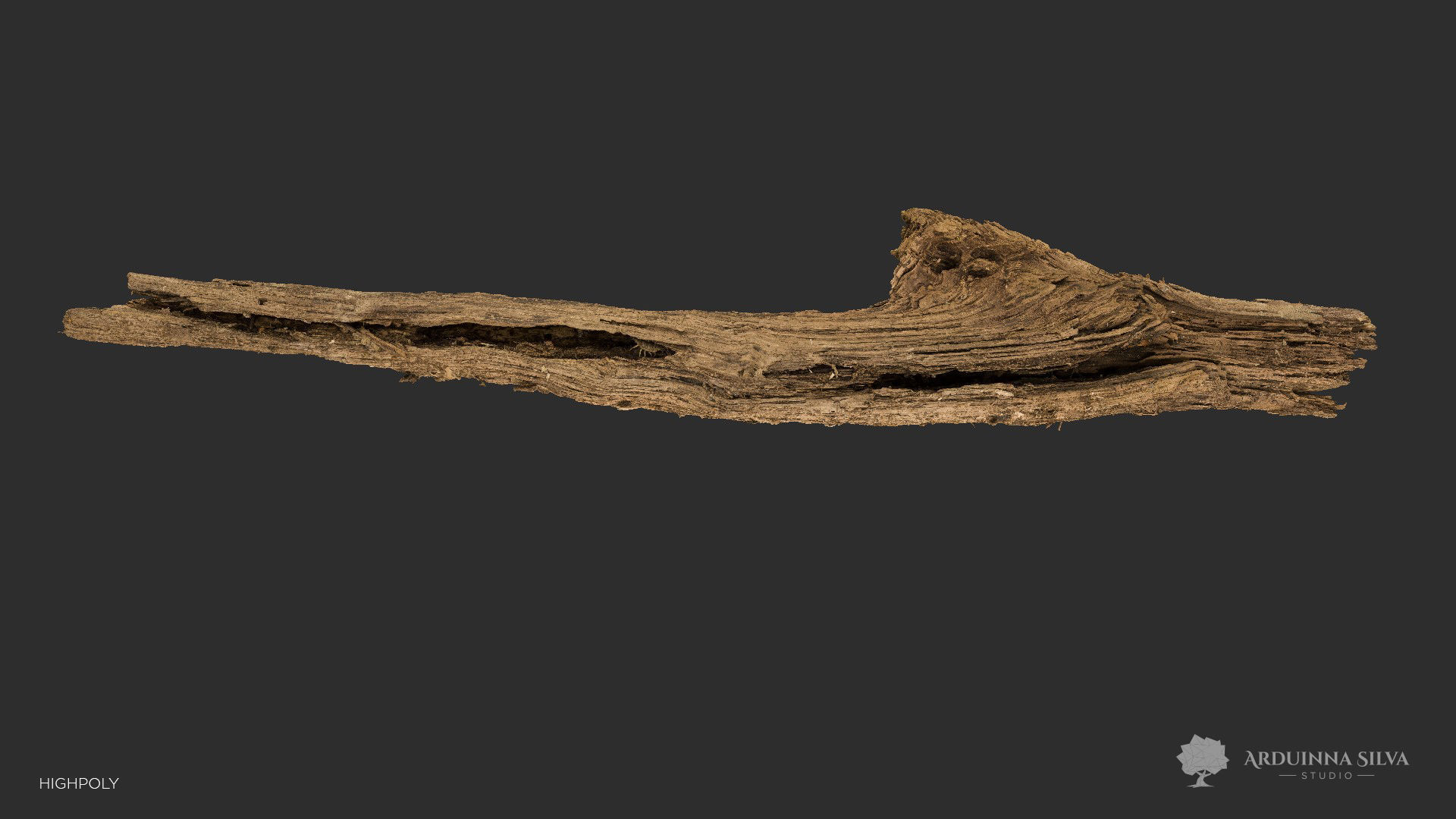 Wood stick 003 - Photogrammetry Low-poly 3D model_2