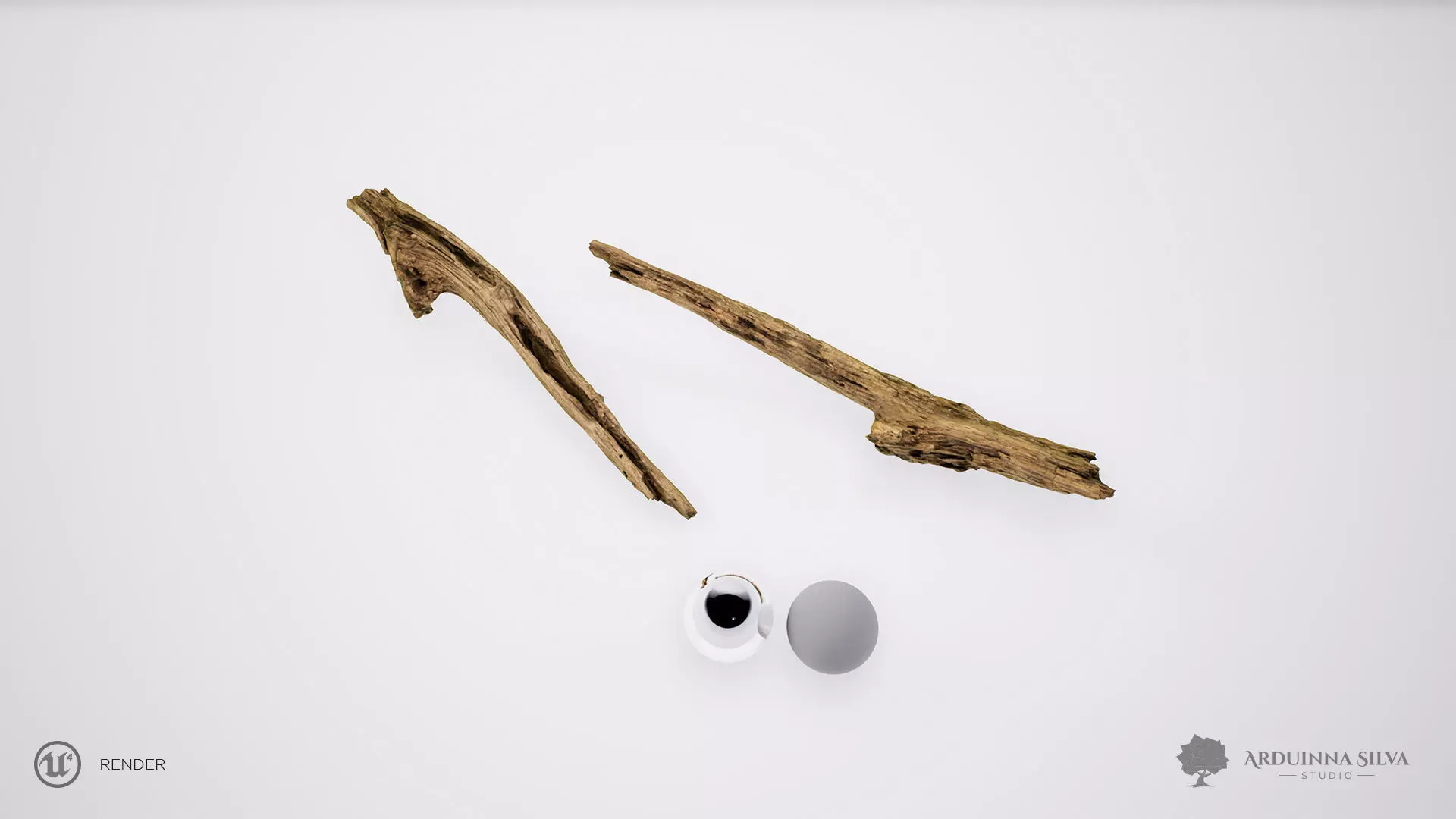 Wood stick 003 - Photogrammetry Low-poly 3D model_0