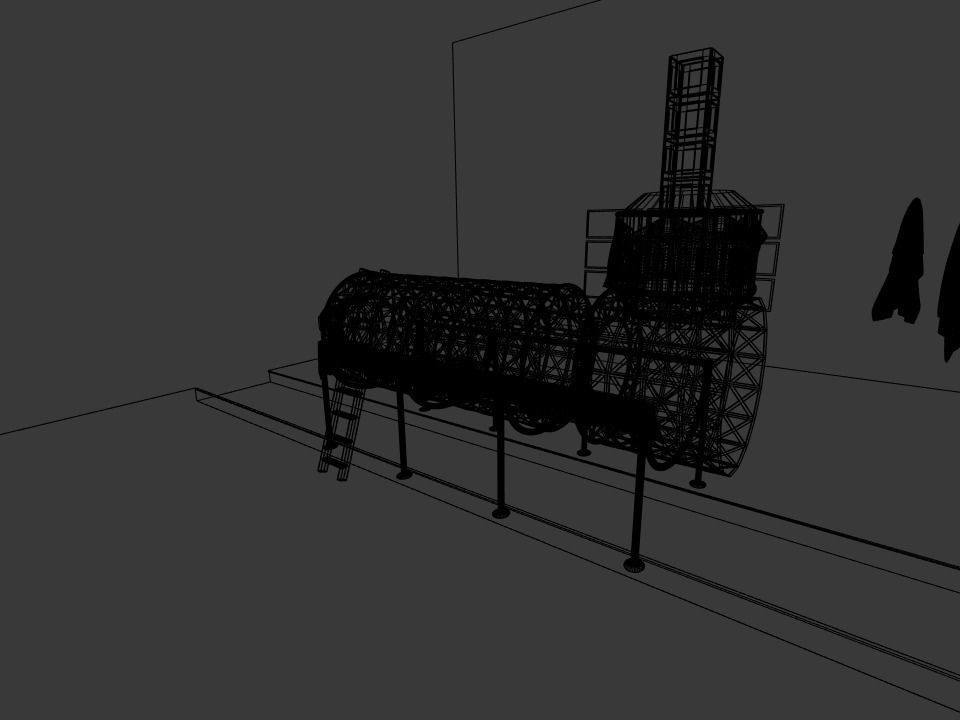 Destiny ISS module in a museum 3D model_4