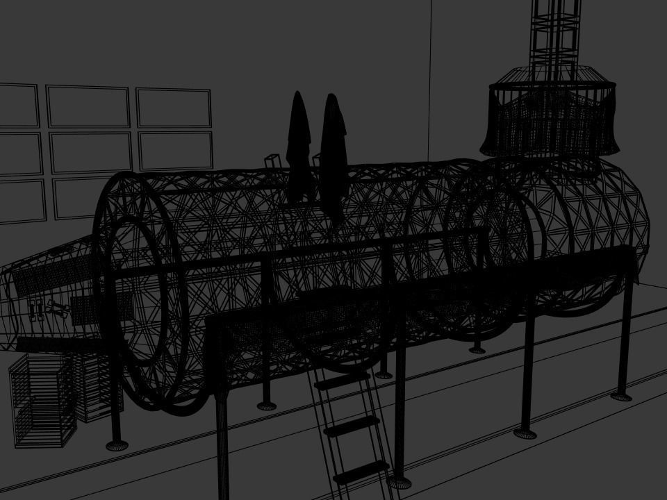 Destiny ISS module in a museum 3D model_6