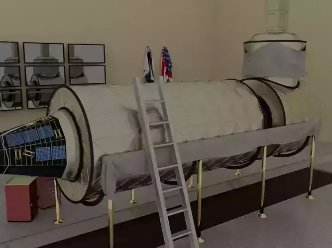 Destiny ISS module in a museum 3D model