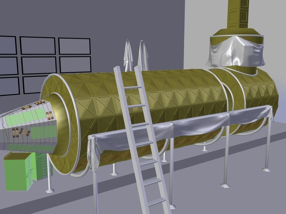 Destiny ISS module in a museum 3D model_7