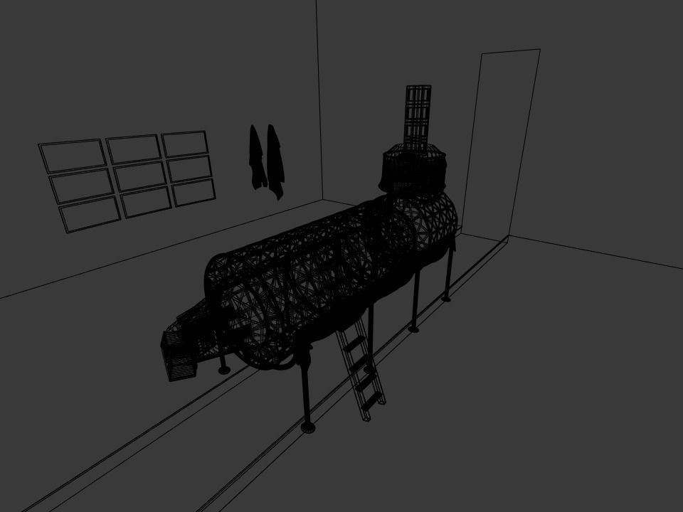 Destiny ISS module in a museum 3D model_3