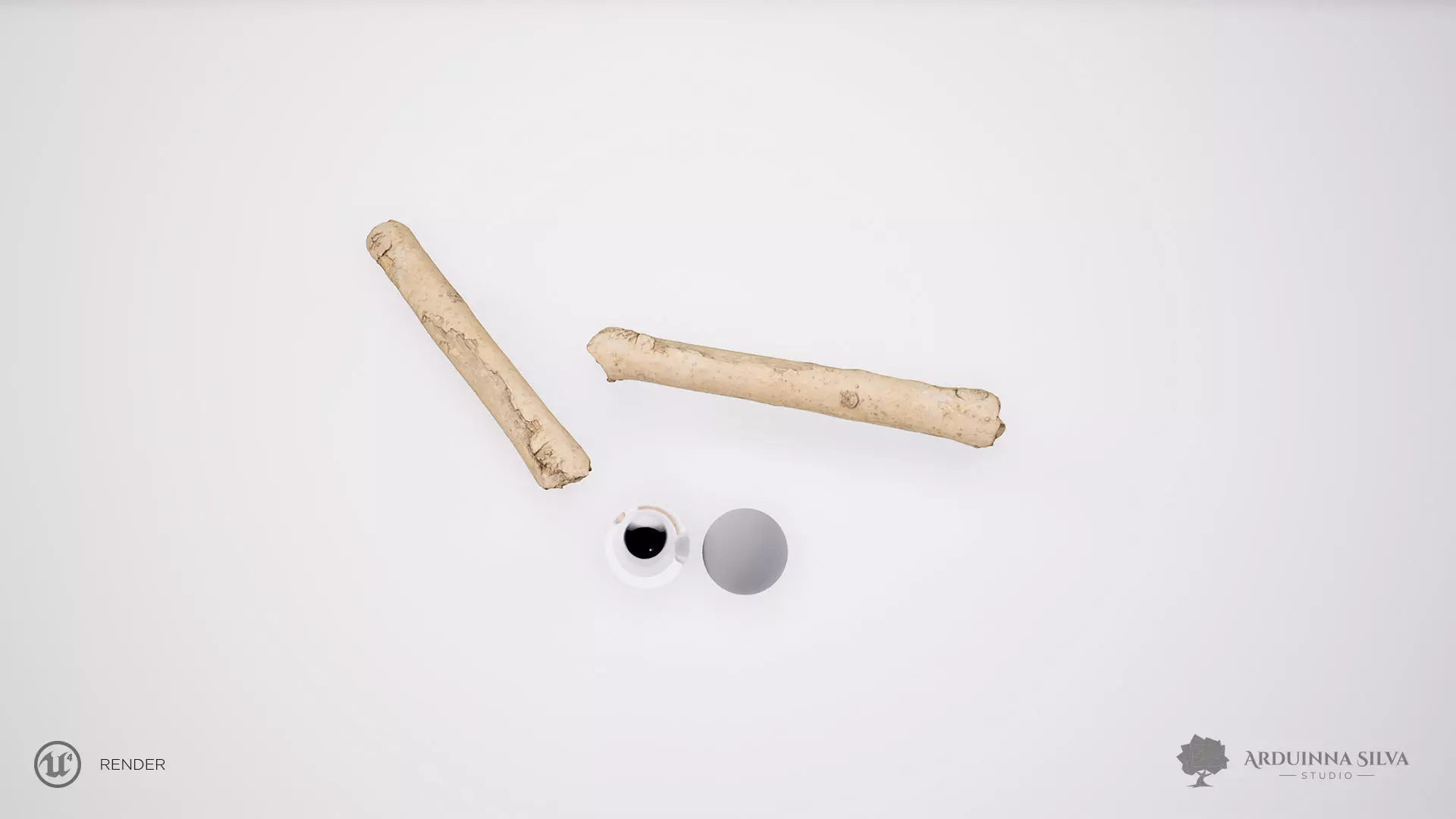 Wood stick 004 - Photogrammetry Low-poly 3D model