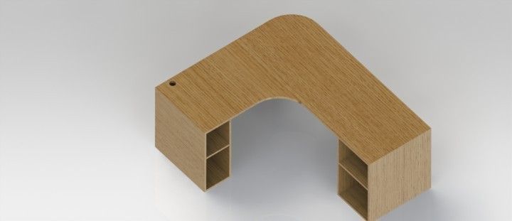 Office desk 3D model_1